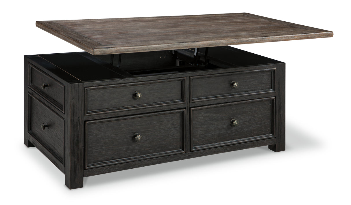 Tyler Grayish Brown/Black Creek Coffee Table With Lift Top
