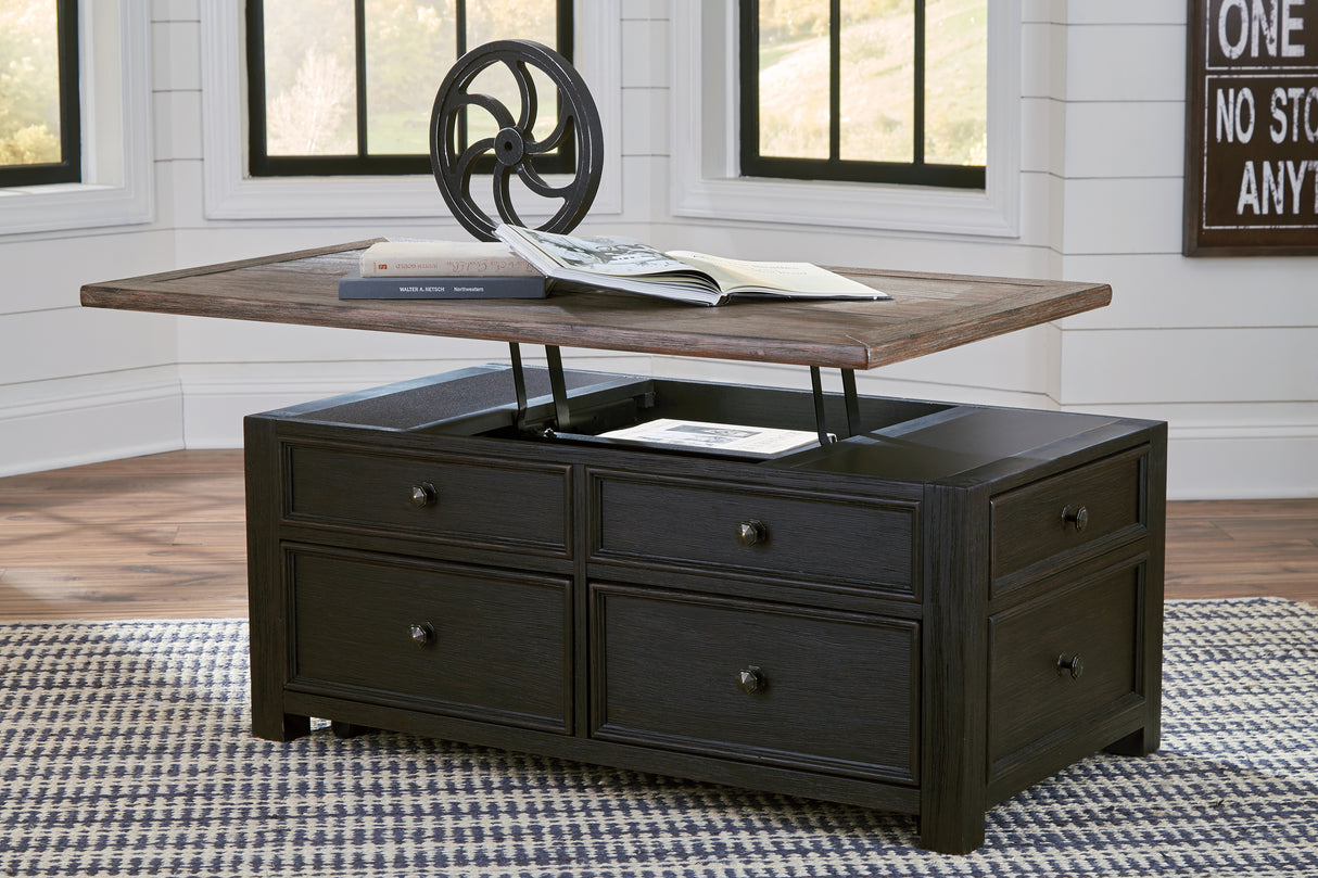 Tyler Grayish Brown/Black Creek Coffee Table With Lift Top