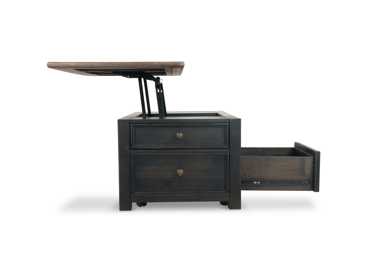 Tyler Creek Grayish Brown/Black Coffee Table And 2 End Tables With Console