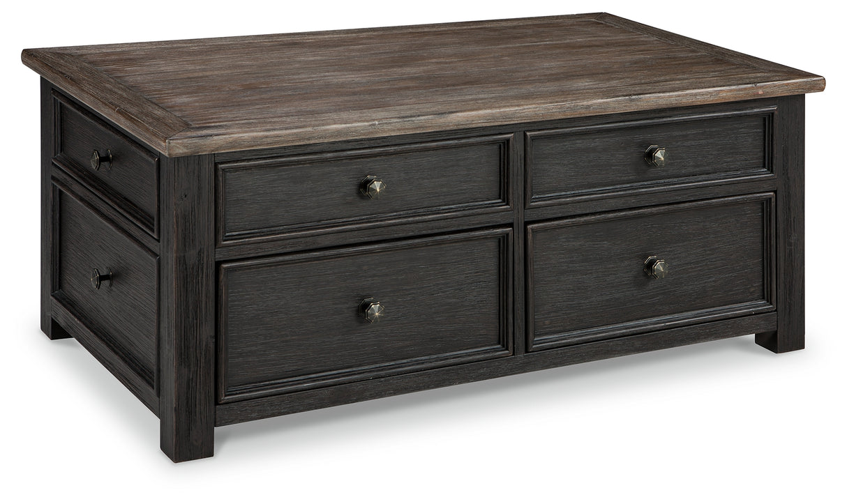 Tyler Grayish Brown/Black Creek Coffee Table With Lift Top