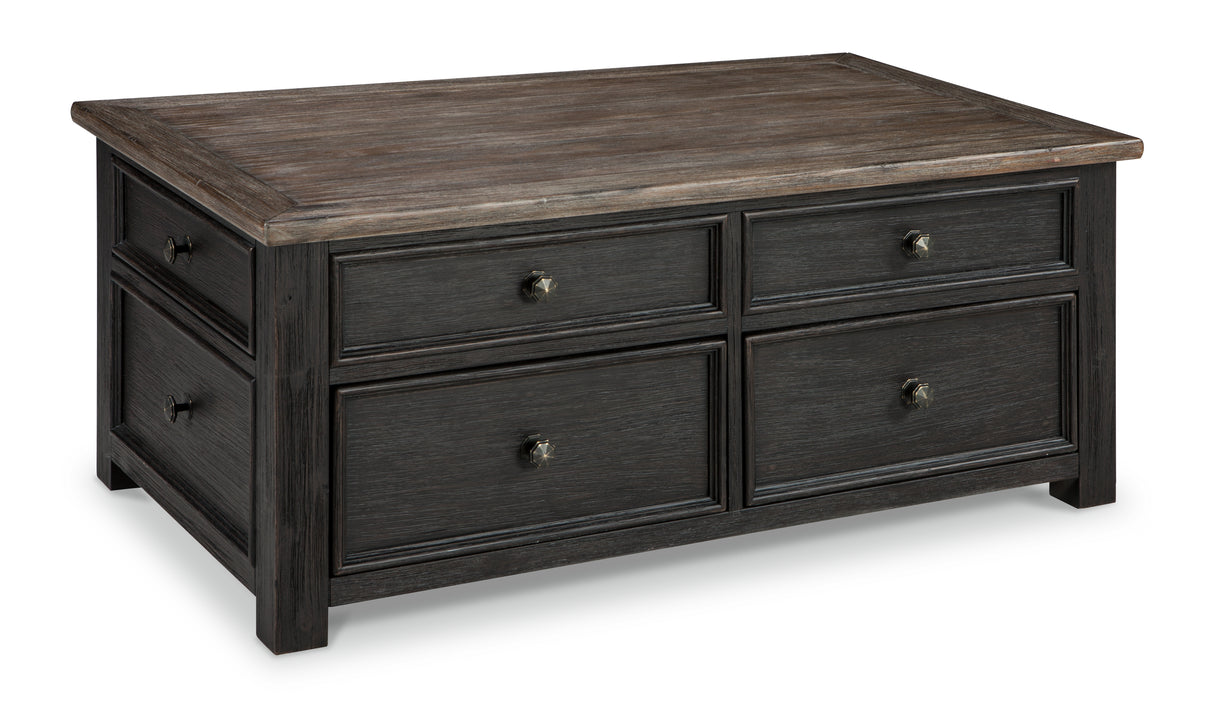 Tyler Grayish Brown/Black Creek Coffee Table With Lift Top