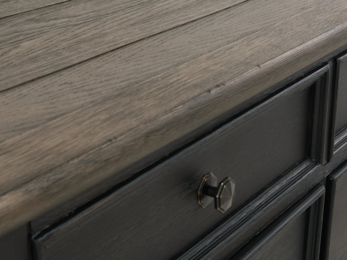 Tyler Creek Grayish Brown/Black Coffee Table And 2 End Tables With Console