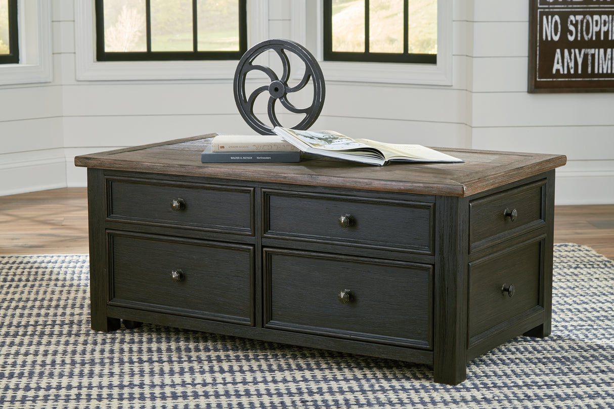 Tyler Grayish Brown/Black Creek Coffee Table With Lift Top