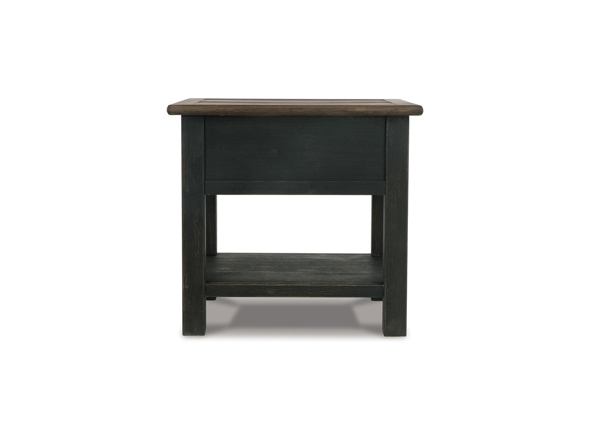 Tyler Creek Grayish Brown/Black Coffee Table And 2 End Tables With Console