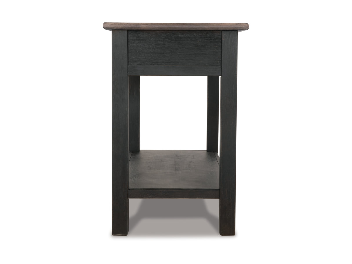 Tyler Creek Grayish Brown/Black Coffee Table And 2 End Tables With Console