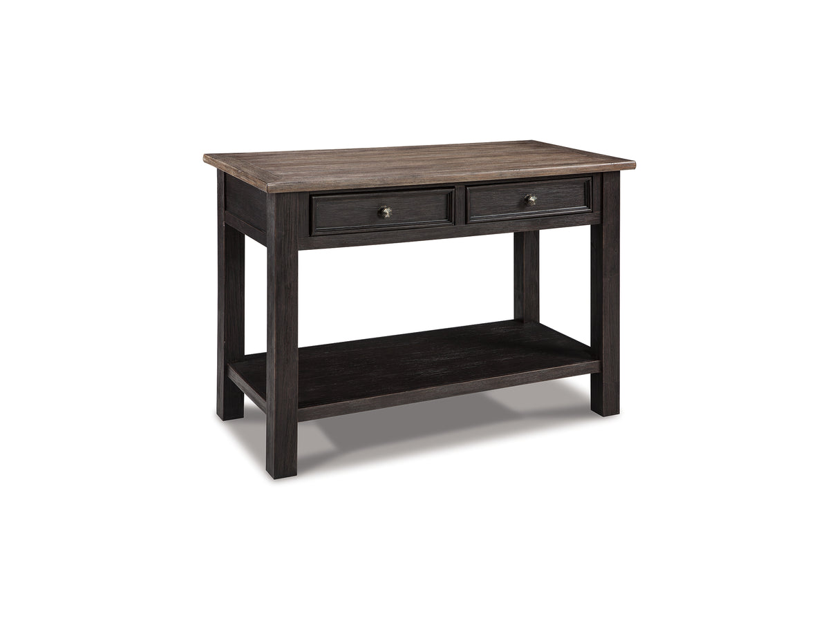 Tyler Creek Grayish Brown/Black Coffee Table And 2 End Tables With Console