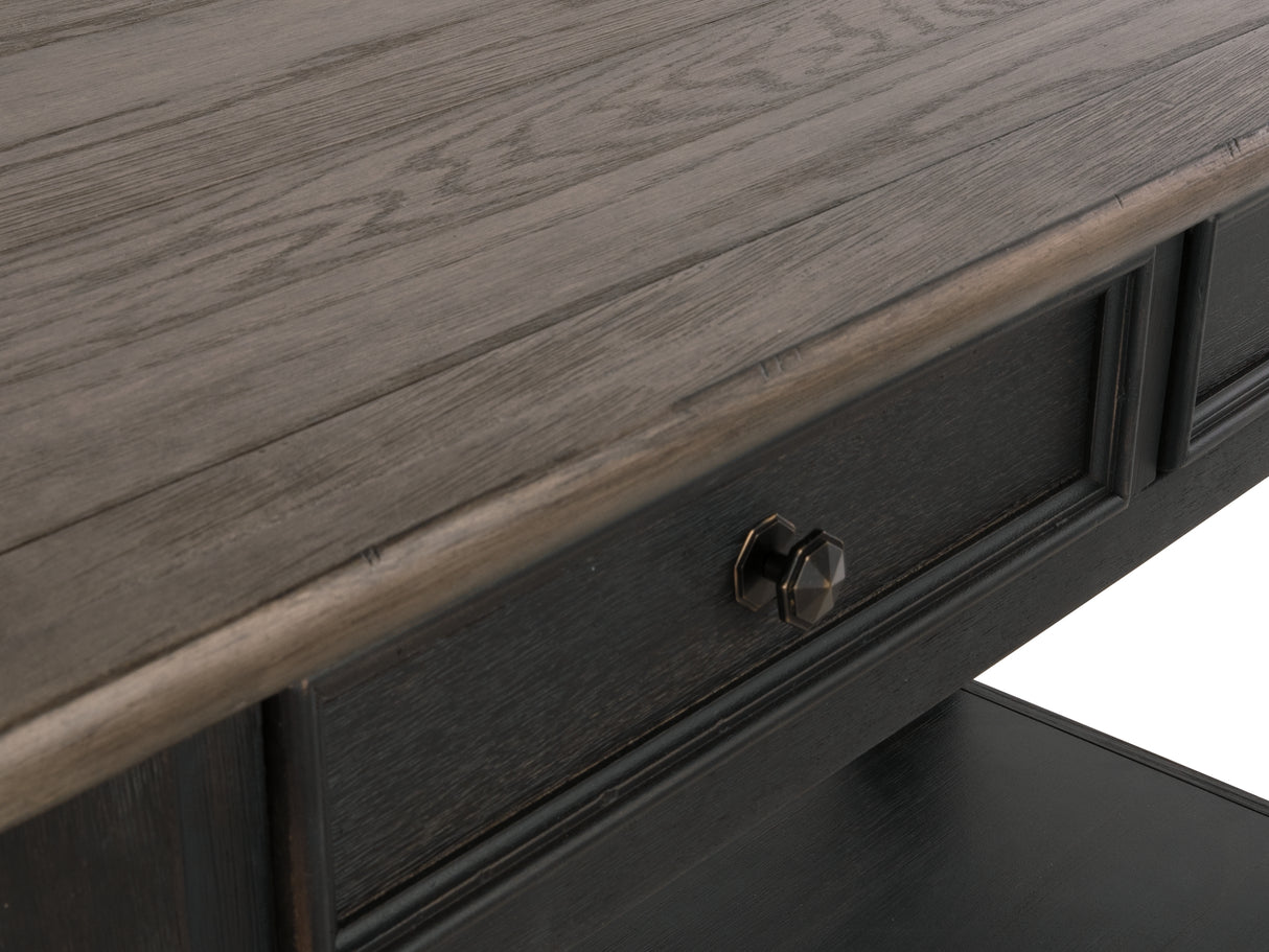 Tyler Creek Grayish Brown/Black Coffee Table And 2 End Tables With Console