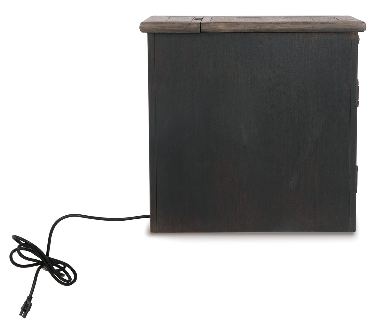 Tyler Grayish Brown/Black Creek Chairside End Table With Usb Ports & Outlets
