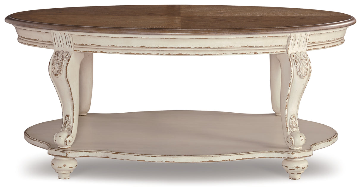 Realyn White/Brown Coffee Table