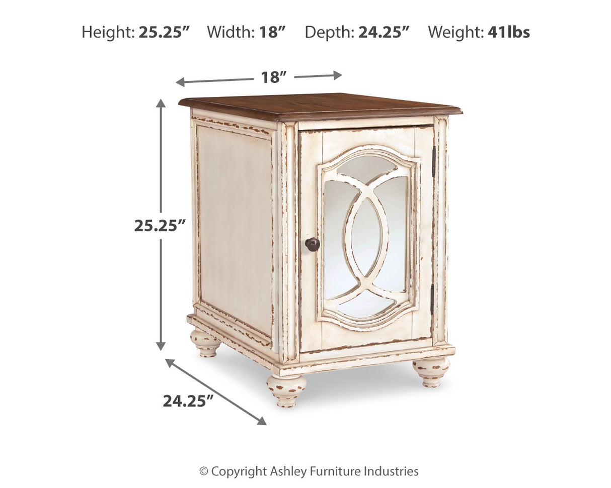 Realyn White/Brown Chairside End Table