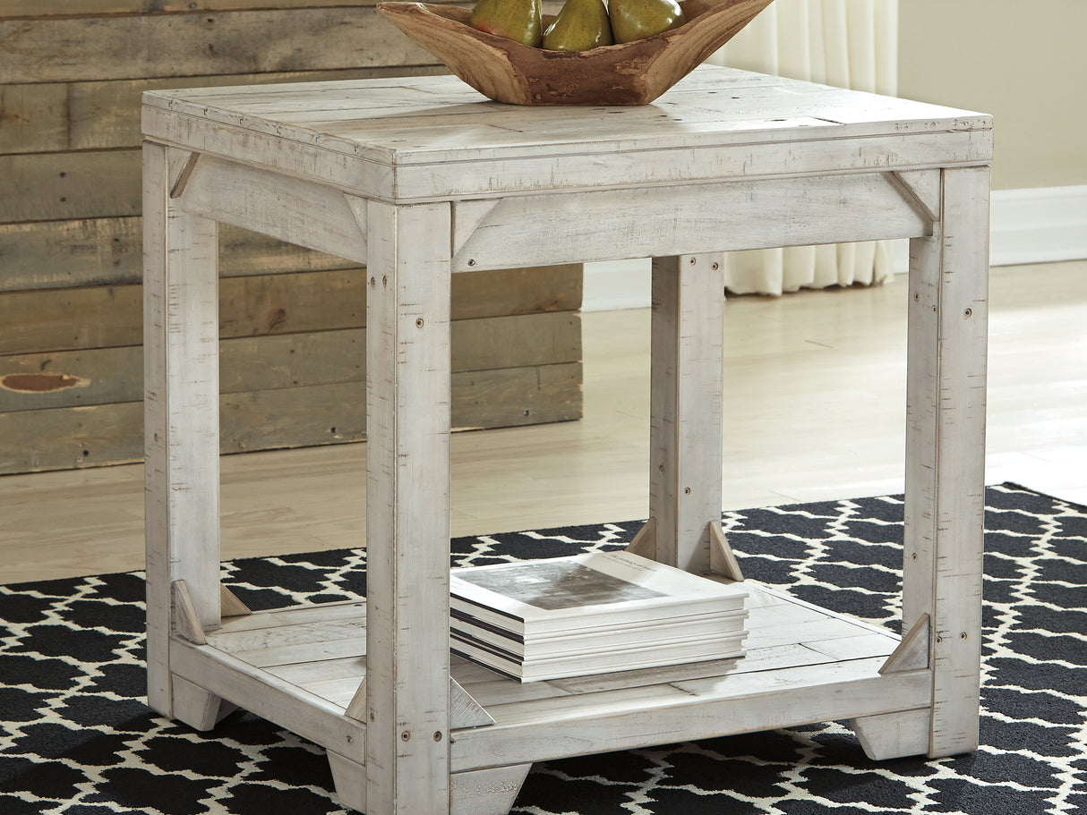 Fregine Whitewash Coffee Table And 2 End Tables