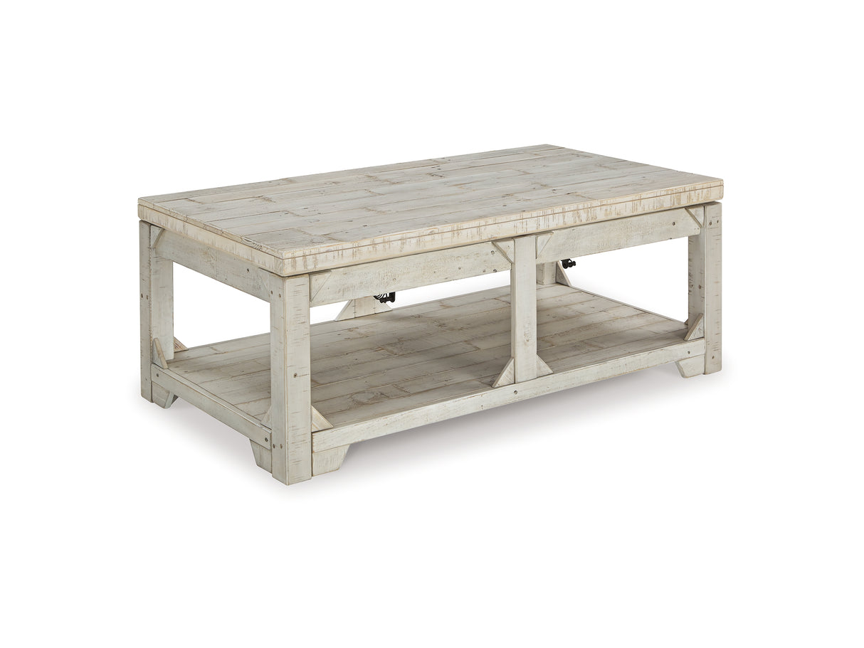 Fregine Whitewash Coffee Table And 2 End Tables