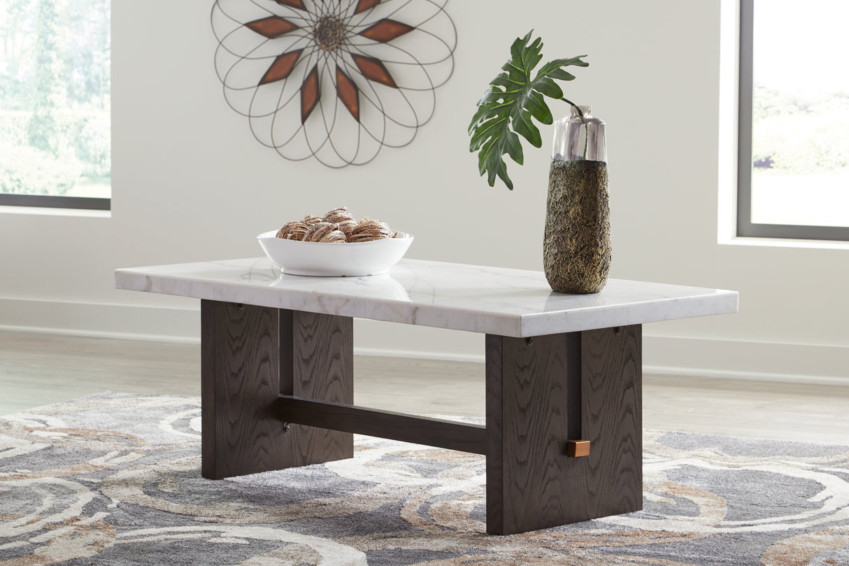 Burkhaus White/Dark Brown Coffee Table