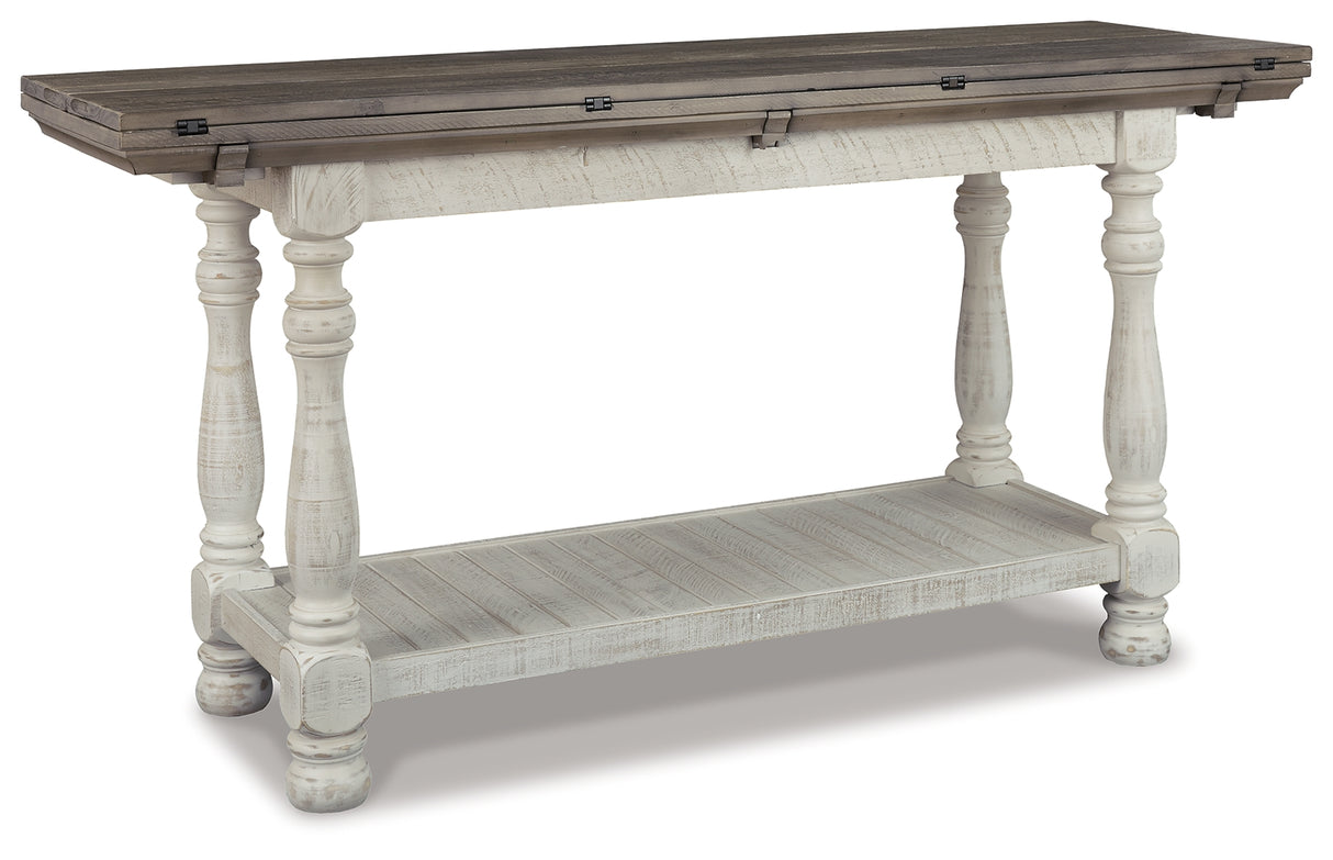 Havalance Gray/White Sofa/Console Table