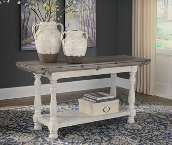 Havalance Gray/White Sofa/Console Table