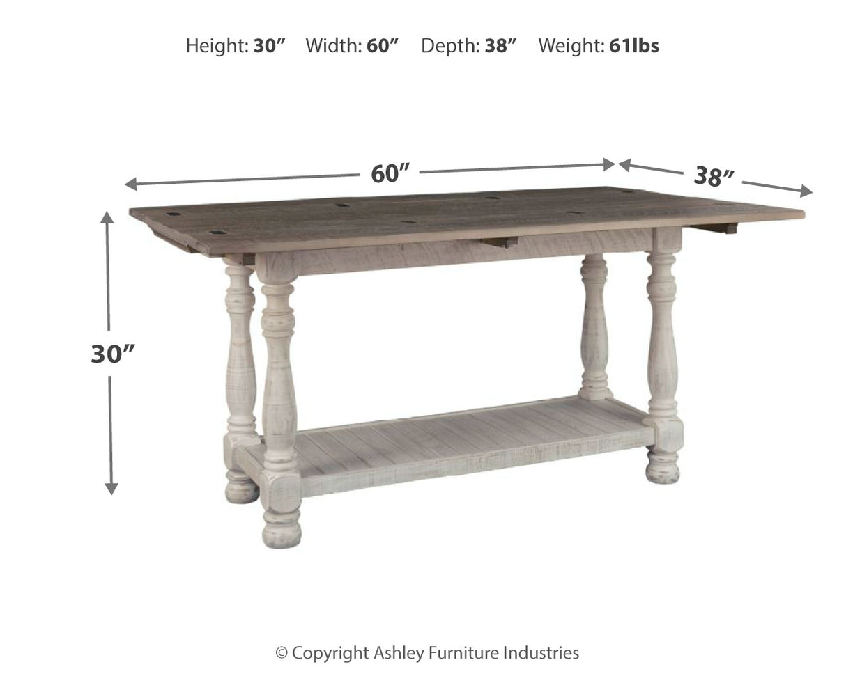 Havalance Gray/White Sofa/Console Table