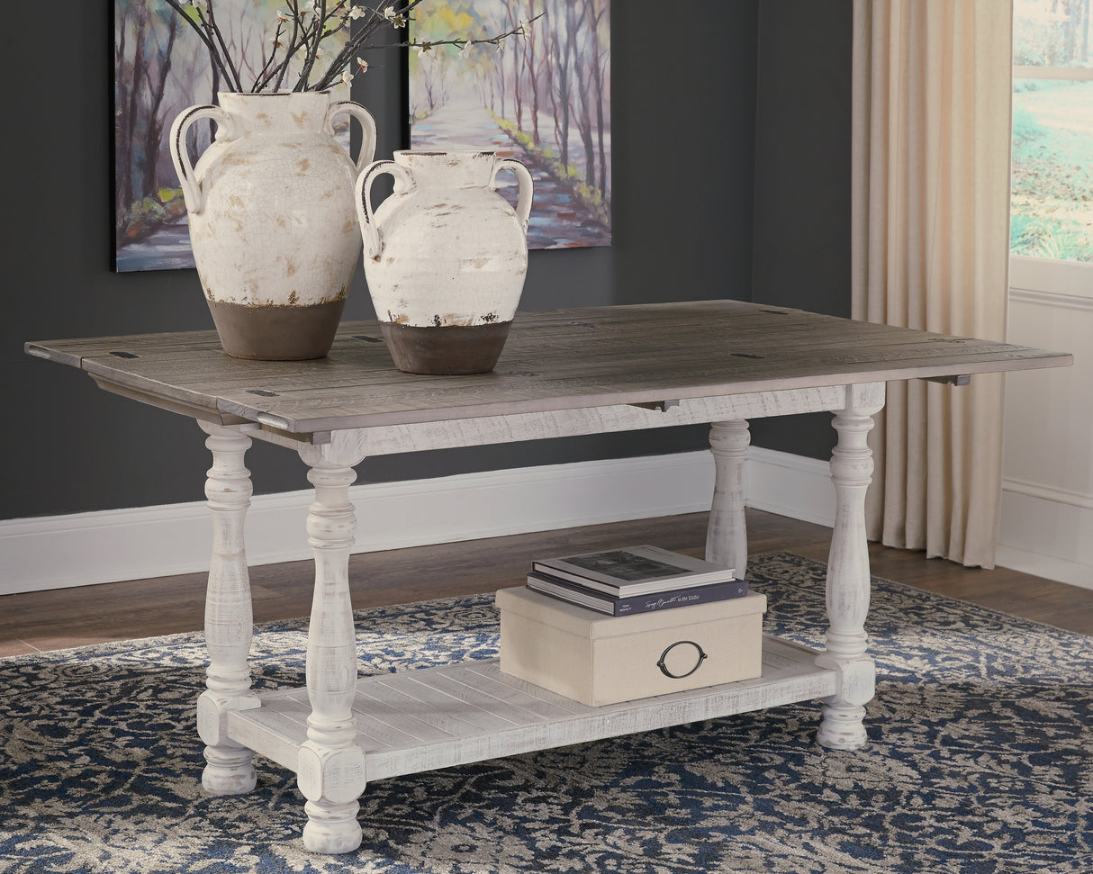 Havalance Gray/White Sofa/Console Table