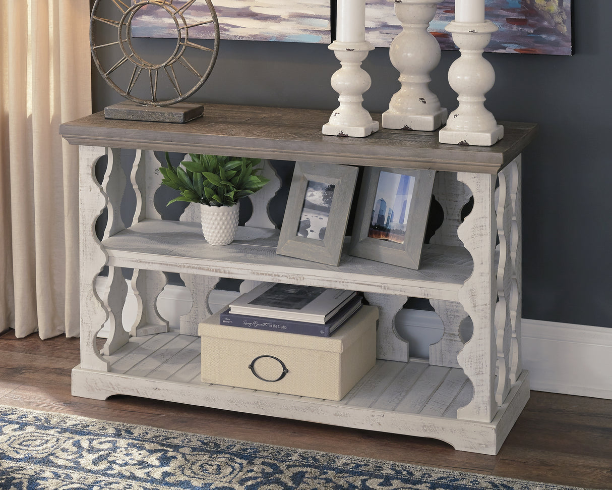 Havalance Gray/White Sofa/Console Table
