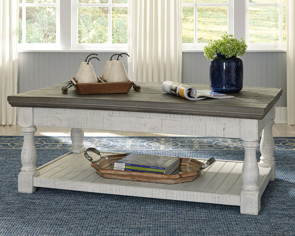 Havalance Gray/White Lift-Top Coffee Table