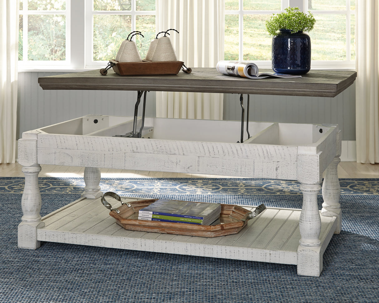 Havalance Gray/White Lift-Top Coffee Table