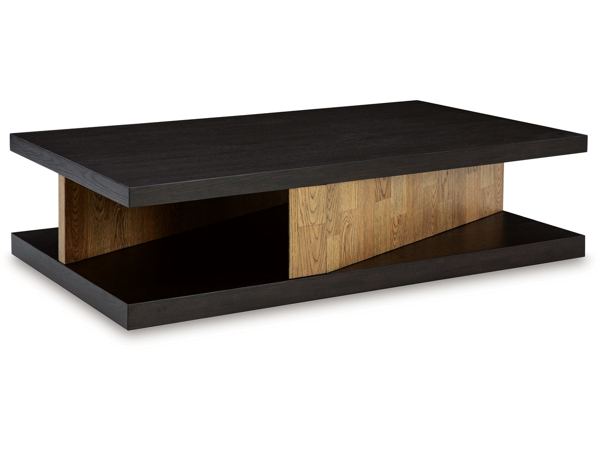 Kocomore Brown/Natural Coffee Table And 2 Chairside End Tables