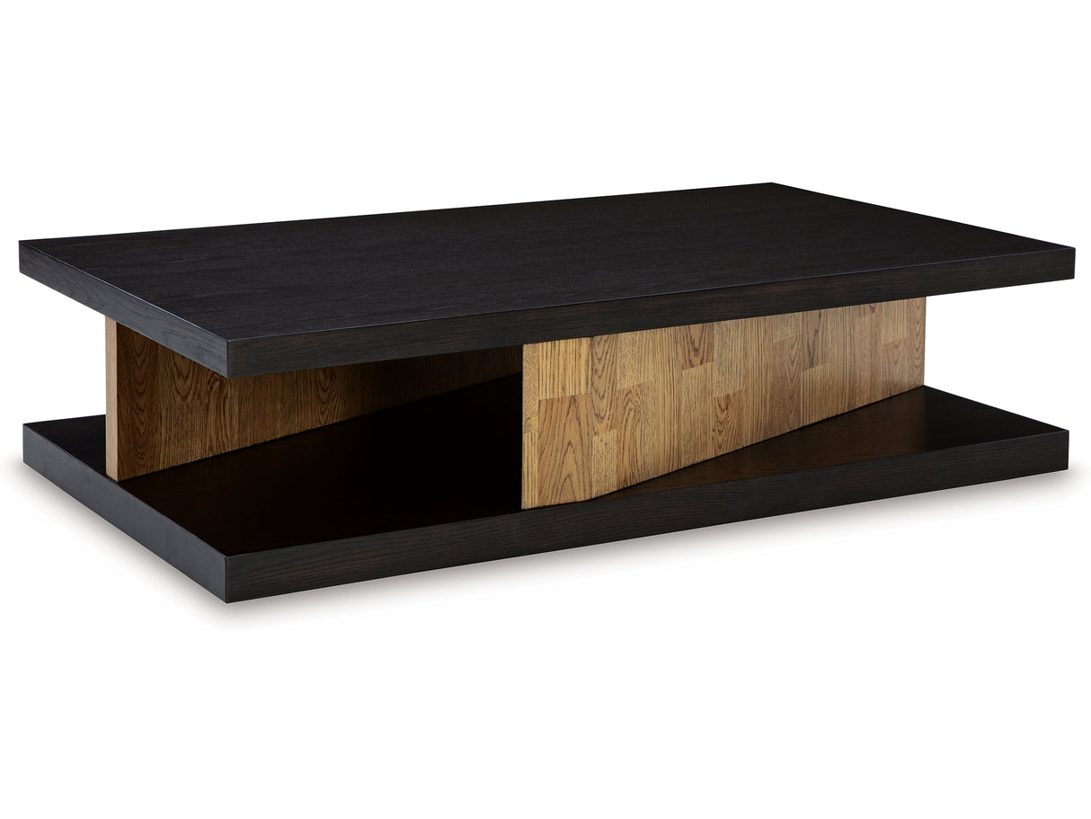 Kocomore Brown/Natural Coffee Table And 2 Chairside End Tables