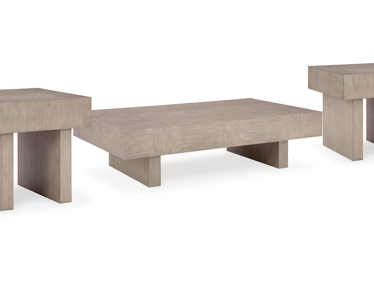 Jorlaina Light Grayish Brown Coffee Table And 2 End Tables
