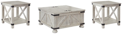 Carynhurst Whitewash Coffee Table And 2 End Tables