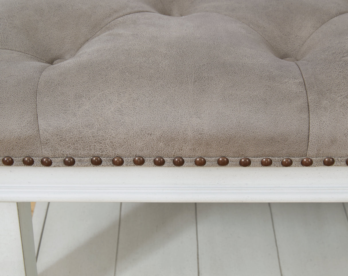 Kanwyn Whitewash Upholstered Ottoman Coffee Table