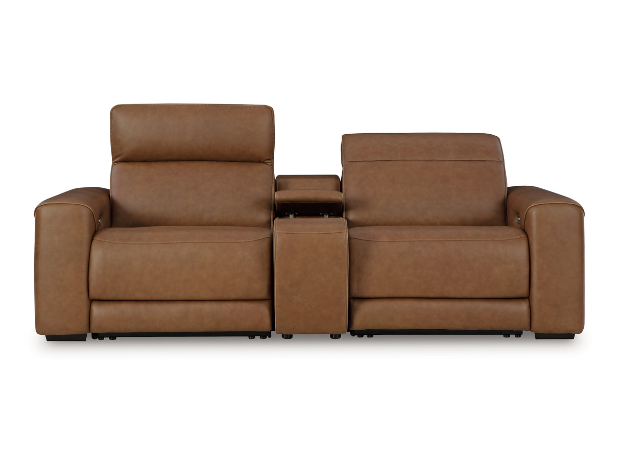 Magic Man 2-Piece Power Reclining Sectional Loveseat with Console