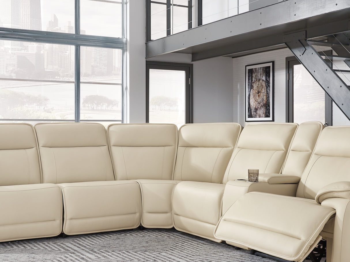 Double Deal Almond 6-Piece Power Reclining Sectional