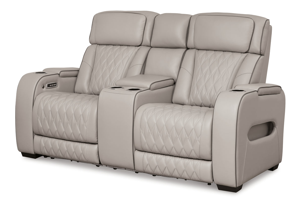 Boyington Caramel Power Reclining Loveseat With Console
