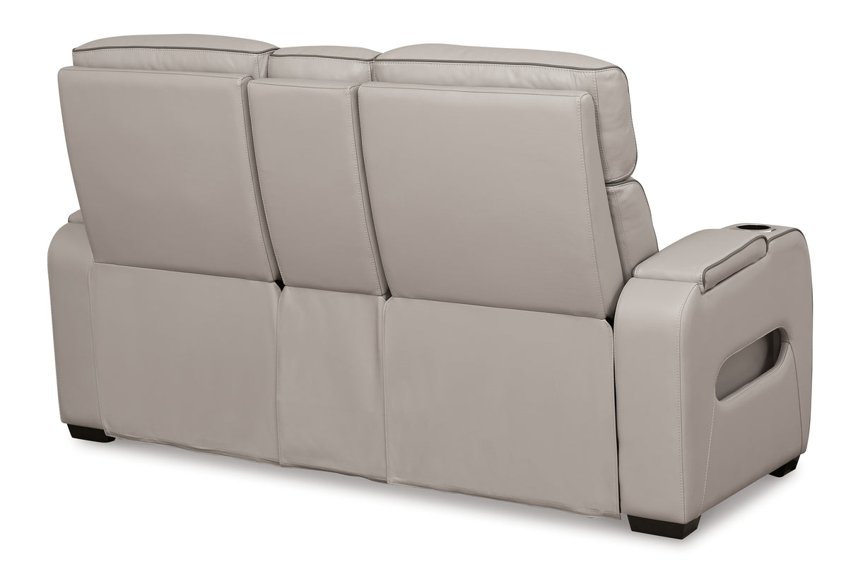 Boyington Caramel Power Reclining Loveseat With Console