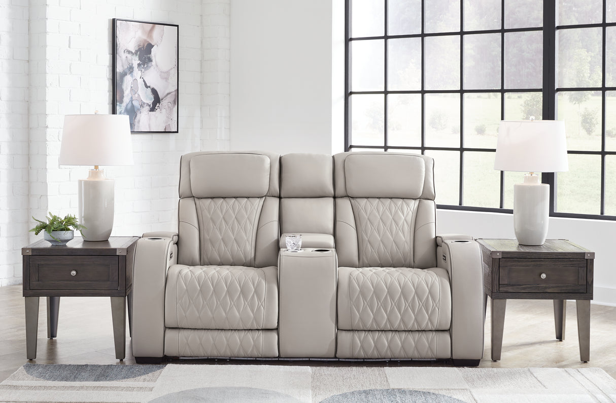 Boyington Caramel Power Reclining Loveseat With Console