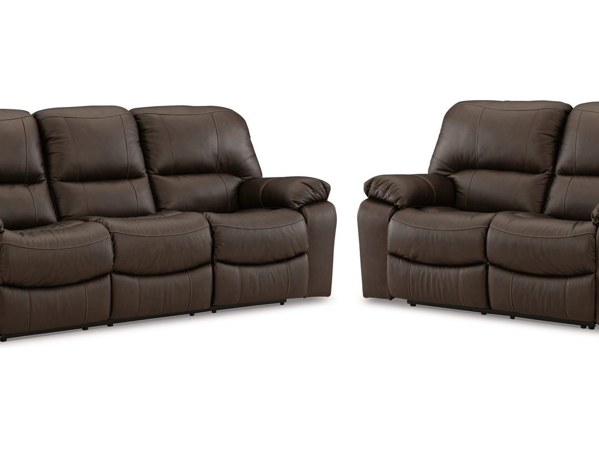 Leesworth Dark Brown Power Reclining Sofa And Loveseat