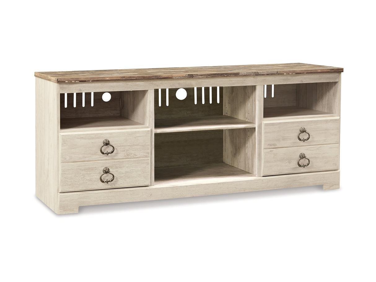 Willowton Whitewash 3-Piece Entertainment Center