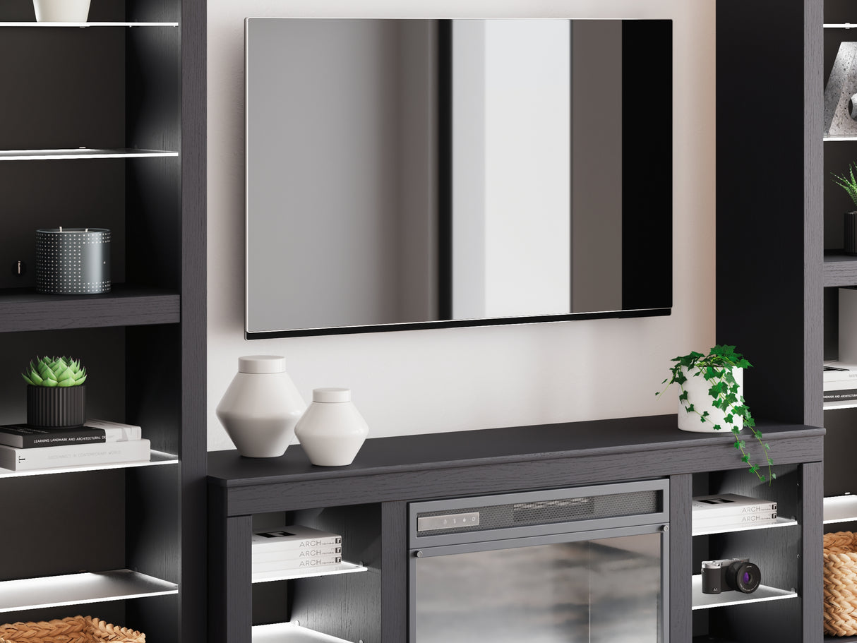 Cayberry Black 3-Piece Entertainment Center With Electric Fireplace