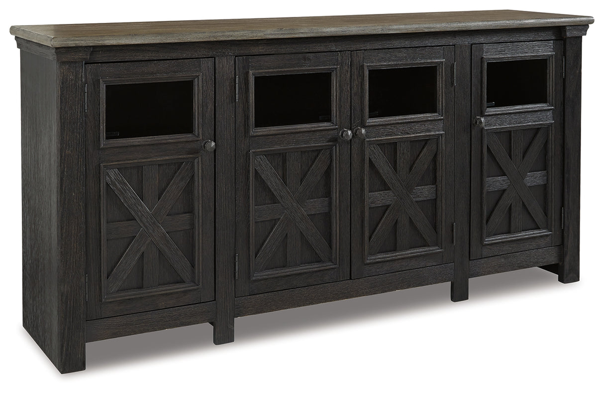 Tyler Black/Gray Creek 74" Tv Stand