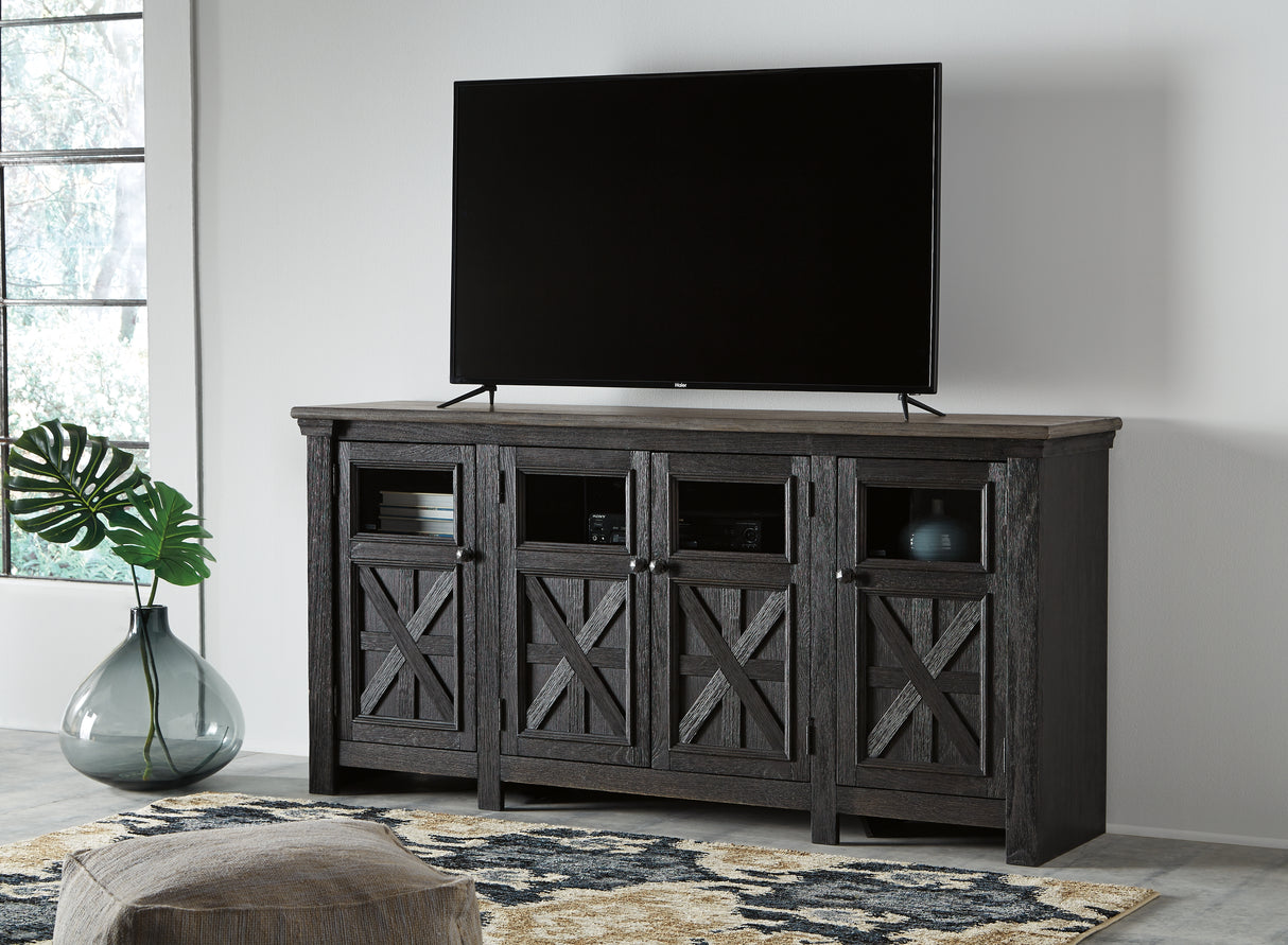 Tyler Black/Gray Creek 74" Tv Stand