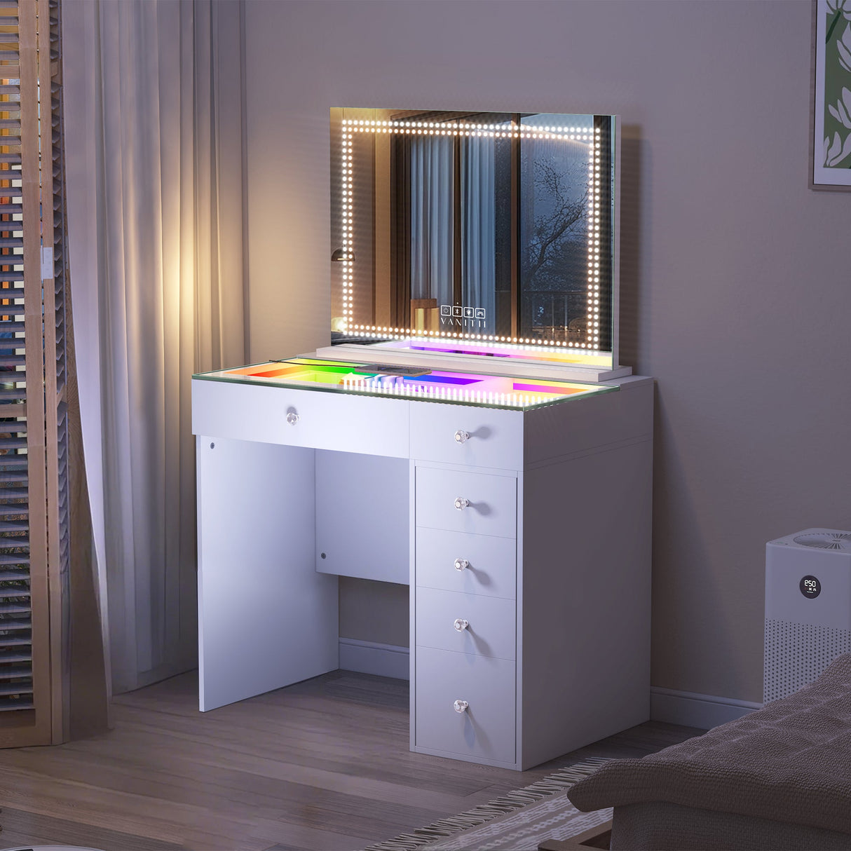Mini Diana Vanity Desk with DL Vanity Mirror