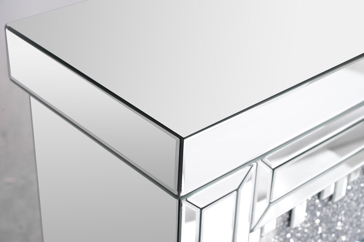 Crushed Diamonds LED Mirrored Fireplace