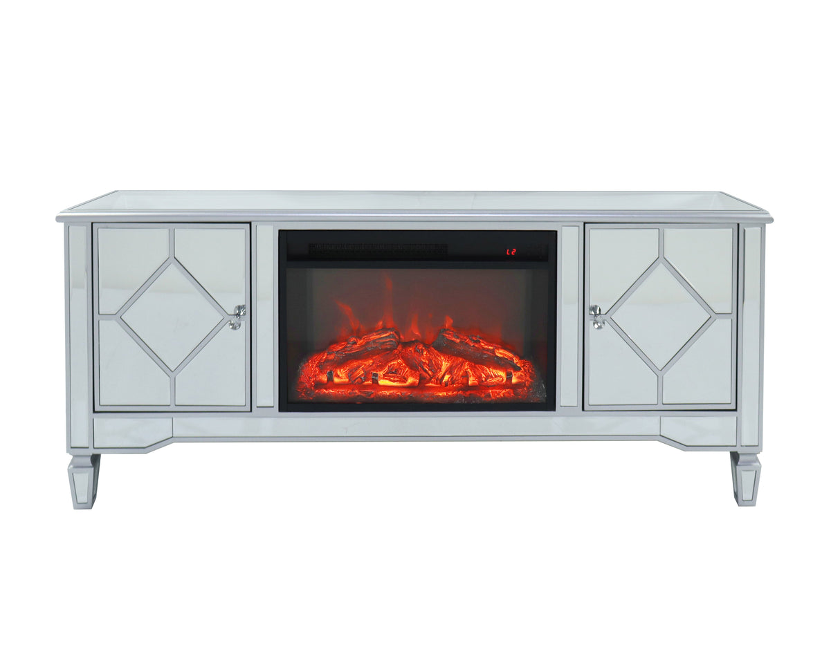 Mirrored Fireplace TV Stand for 65 Inch TV