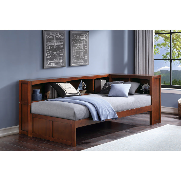 Rowe Dark Cherry Twin Bookcase Corner Bed