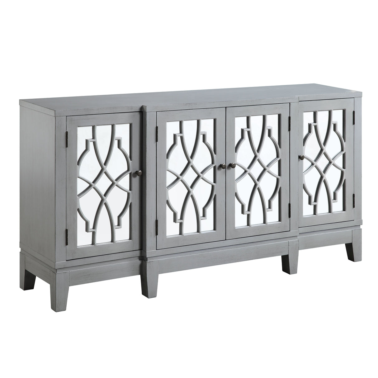 Magdi Antique Gray Finish Accent Table
