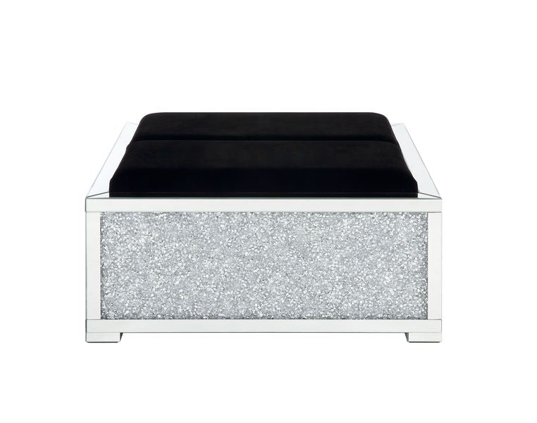 Noralie Mirrored & Faux Diamonds Ottoman