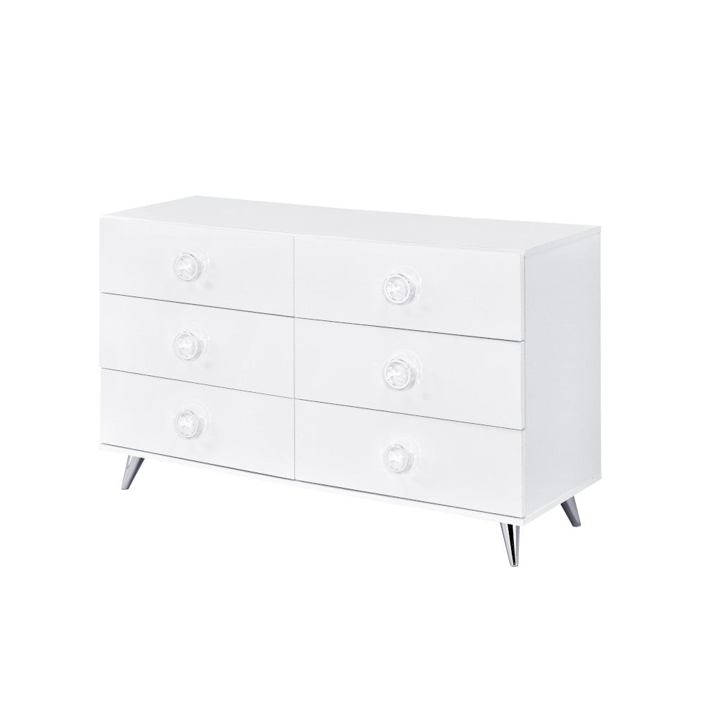 Perse White Finish Dresser