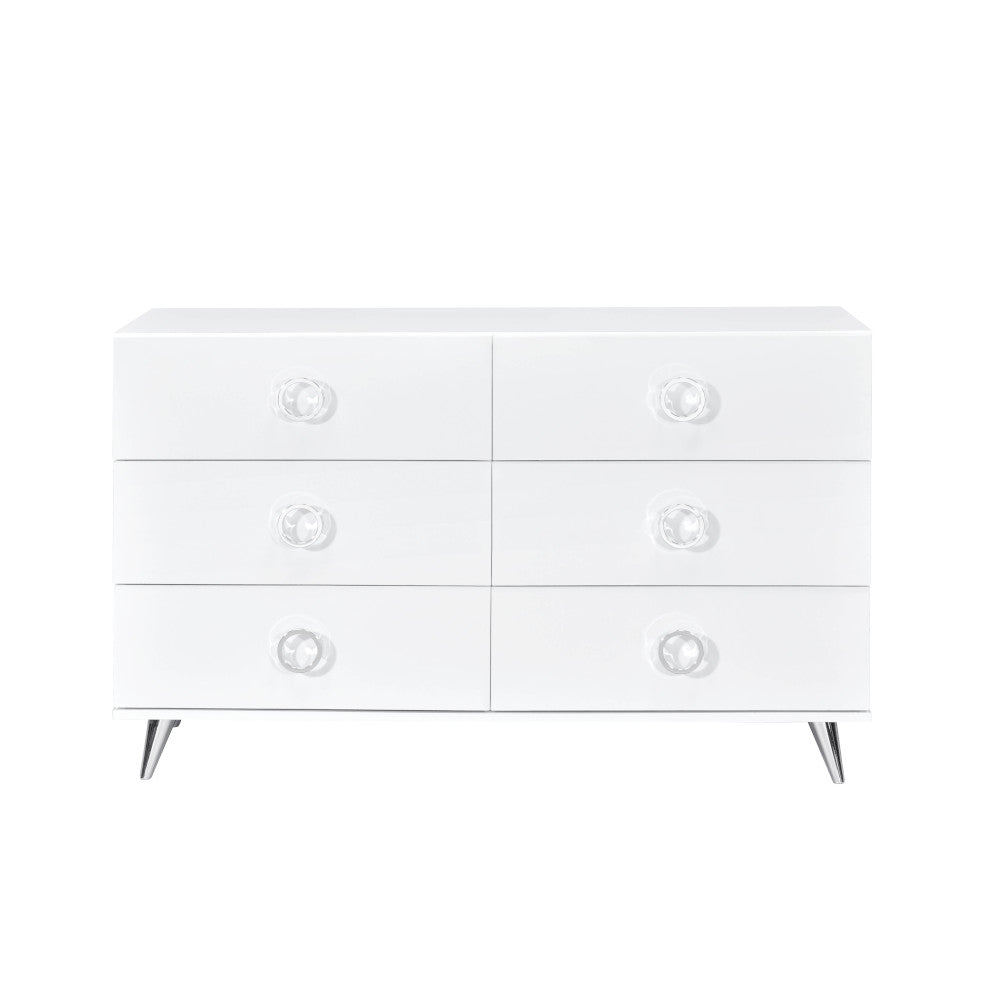 Perse White Finish Dresser
