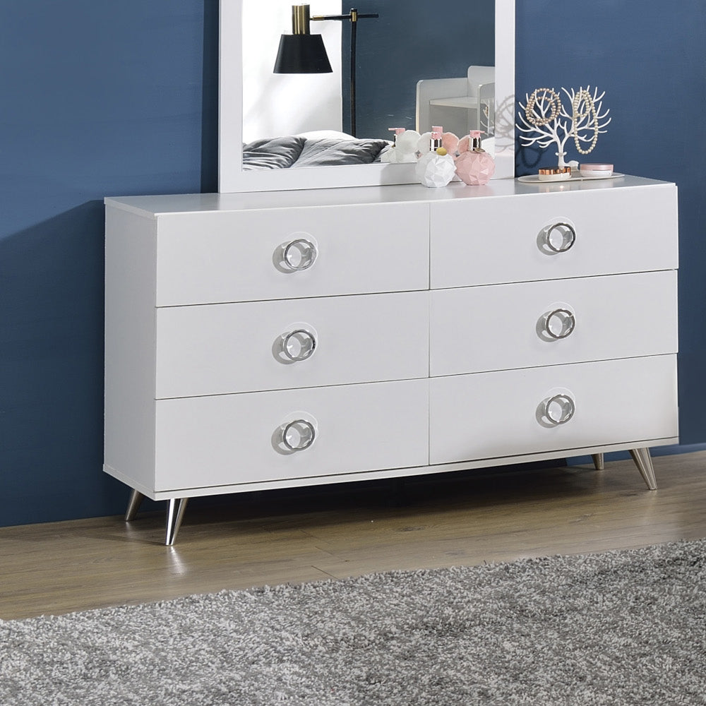 Perse White Finish Dresser
