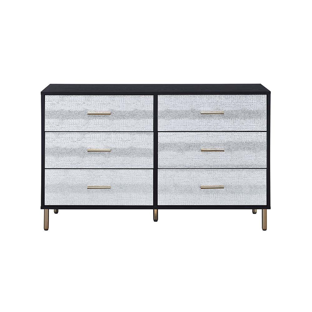 Myles Black, Silver & Gold Finish Dresser