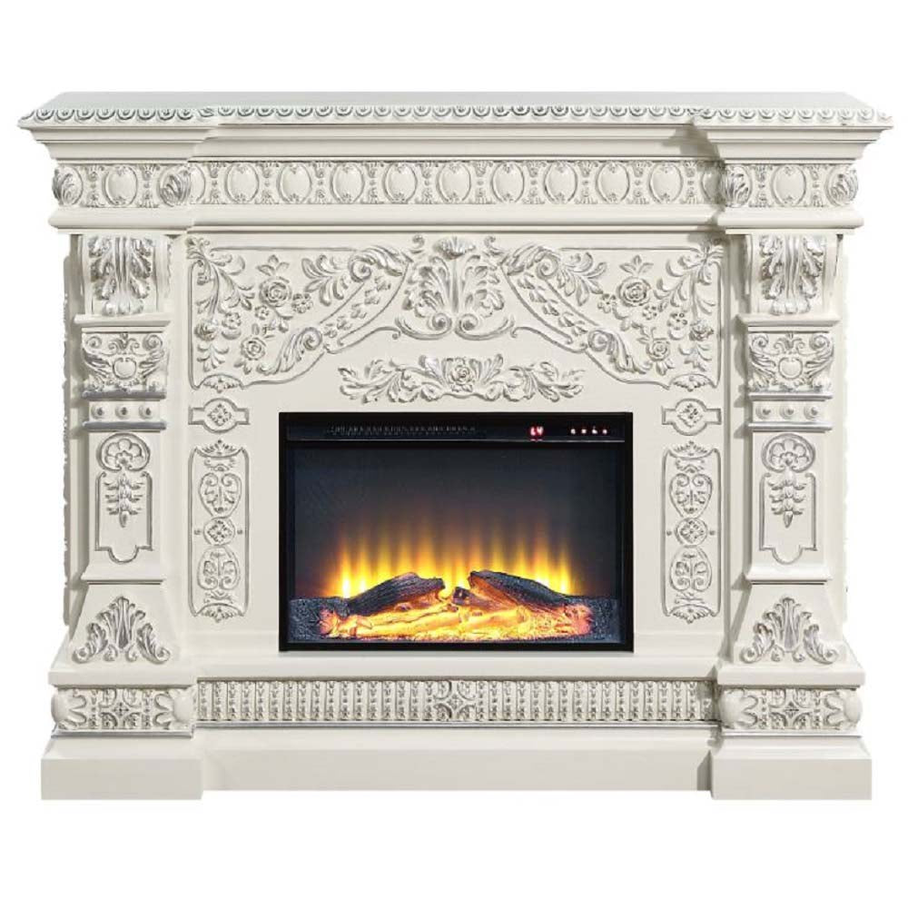 Zabrina Antique White Finish Fireplace